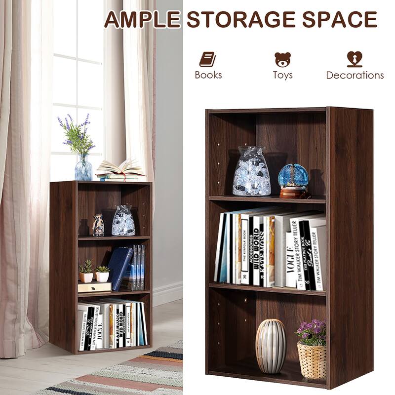 Gymax 3 Open Shelf Bookcase Modern Multi-functional Storage Display - See Details