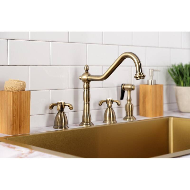Kingston Brass French Country 1.8 GPM Widespread Kitchen Faucet -