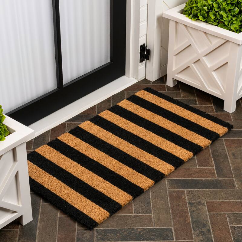 JONATHAN Y Classic Natural Coir Mat Indoor/Outdoor