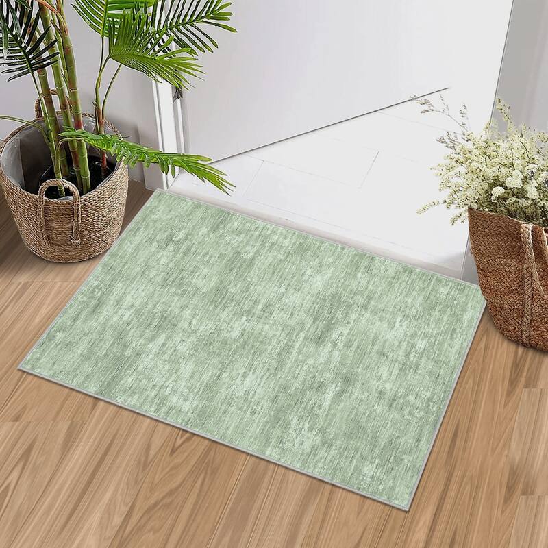 Rugs for Living Room Modern Abstract Area Rug Non-Slip Low Pile Accent Rug Soft Foldable Solid Rug