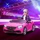 preview thumbnail 1 of 34, Aosom Mercedes SLC 300 Licensed Kids Electric Car with Remote Control, 12V Battery Powered Kids Ride on Car Pink