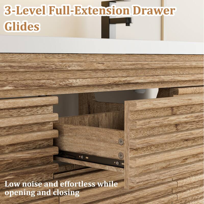 Bathroom Vanity with Drop-In Sink Wall-Mounted Storage Cabinet