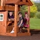 preview thumbnail 4 of 12, Backyard Discovery Tanglewood Cedar Wood Swing Set, Slide, Clubhouse - Brown
