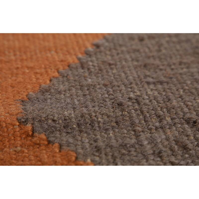 Hand Woven Oriental 100% Jute Carpet Southwestern Modern Brown Kilim Area Rug - 11' 9'' X 9' 2''