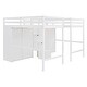 preview thumbnail 4 of 10, Elegant Double Twin Loft Beds with Wardrobes and Staircase, White