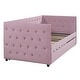 preview thumbnail 31 of 37, Velvet Tufted Daybed with Trundle, Rivet Design, Twin Size