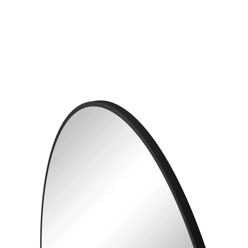 28" Wall Mounted Black Circular Mirror Metal Framed Mirror