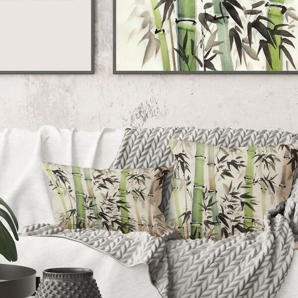 Designart Bamboo Branches In The Forest II Lake House Printed Throw Pillow Bed Bath Beyond 33963521