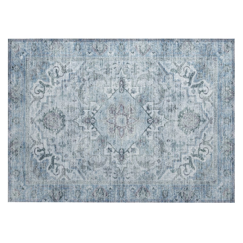 Machine Washable Indoor/Outdoor Traditional Vintage Chantille Rug