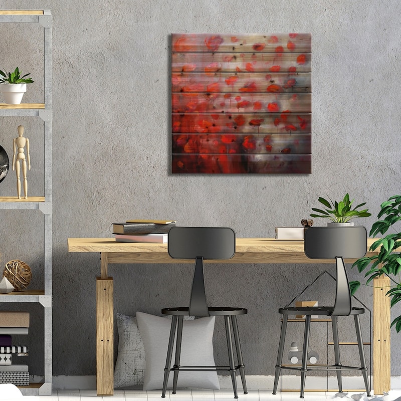 Petals In The Wind II Print On Wood by J.A Art - Multi-Color