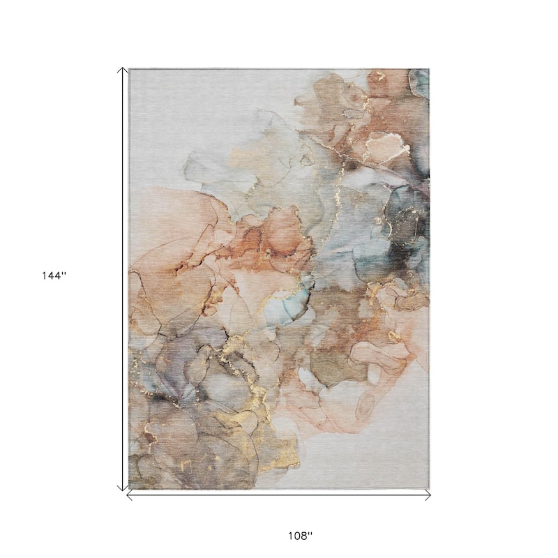 Elfi Modern Art-Inspired Weather Resistant Blended Style Outdoor Rug