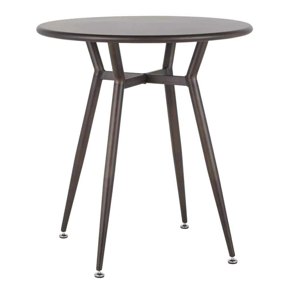 30.25" Antique Round Stainless Steel Top Dinette Table