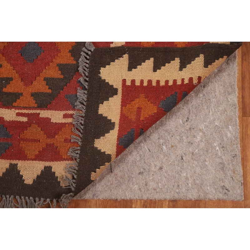 Reversible Kilim Oriental Area Rug Flat-weave Tribal Wool Carpet - 5'0" x 6'5"