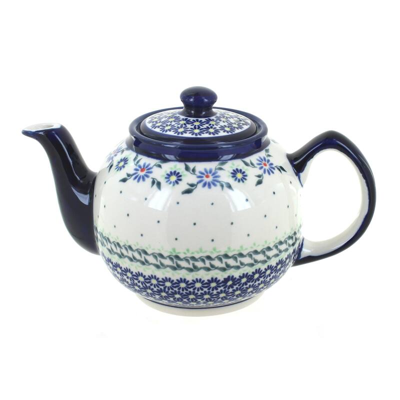 Blue Rose Polish Pottery 596 Zaklady Medium Teapot