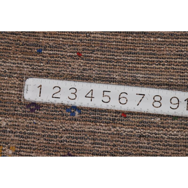 Brown Gabbeh Oriental Area Rug Handmade Silk Carpet - 8'10" x 11'9"