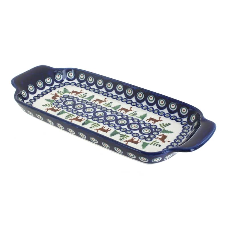 Blue Rose Polish Pottery 1282 Zaklady Bread Tray