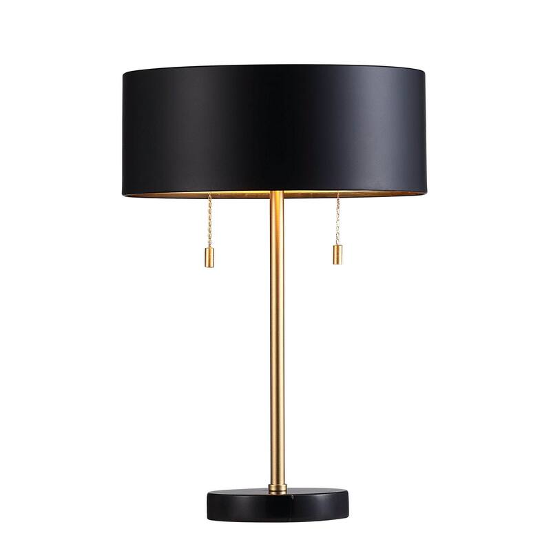 Renwil Gillian 24" Table Lamp with Drum Shade, Black
