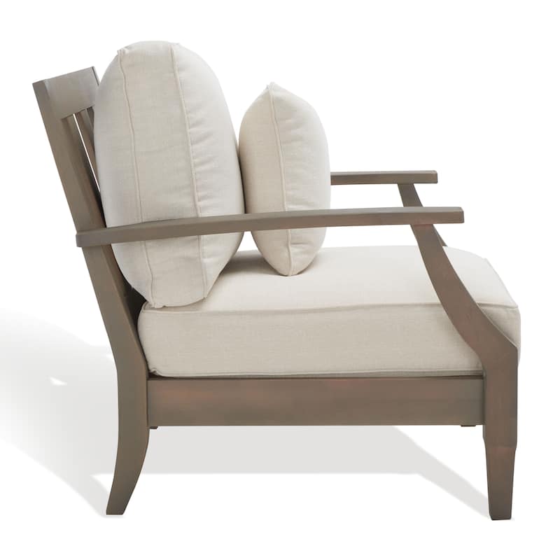 SAFAVIEH Couture Martinique Wood Patio Armchair. - 31.4" W x 35.6" L x 32.6" H