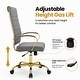 preview thumbnail 66 of 98, Benmar Ribbed Leather Executive High Back Office Chair with Gold Frame, Swivel, Tilt, Lumbar Support