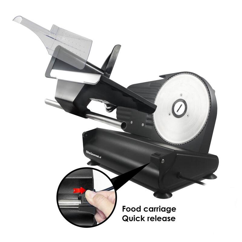 Electric Deli Food Meat Slicer, Removable Stainless Steel Blade 7.5in, Black - 16.90"