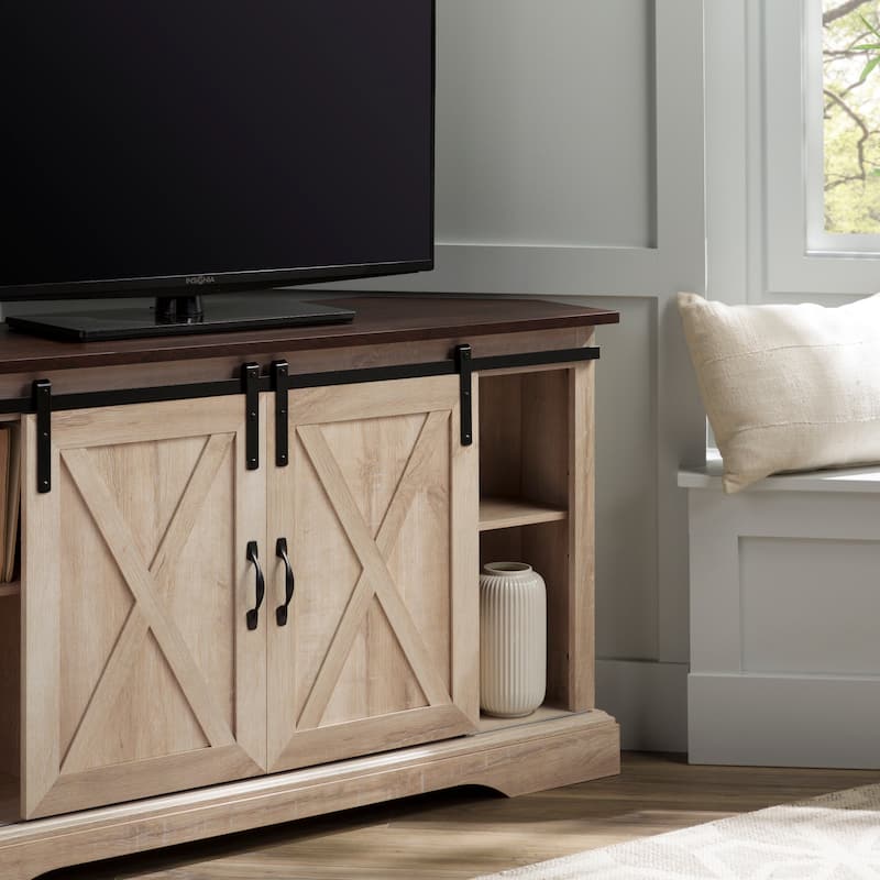 Middlebrook 52-inch Sliding Barn Door Corner TV Stand