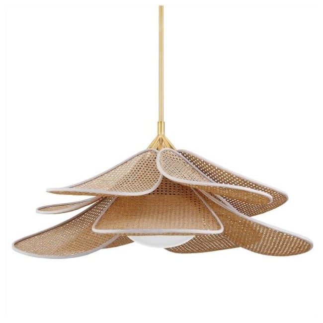 Hudson Valley Lighting 3144 Florina 44" Wide Rattan Pendant - Aged Brass