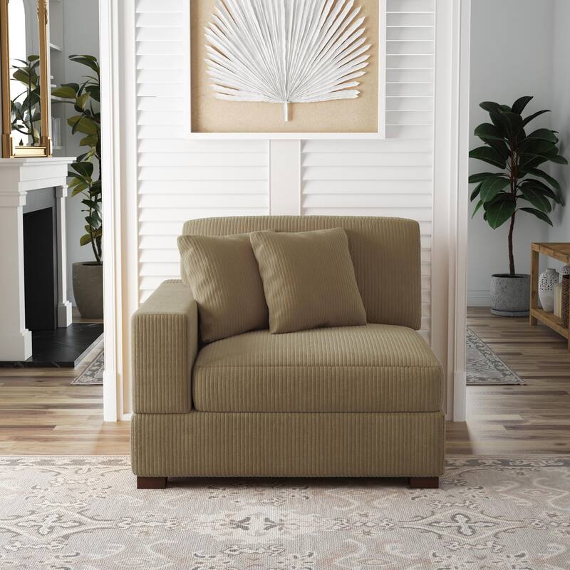 Modern Modular Sectional Sofa Corduroy Chaise Lounges