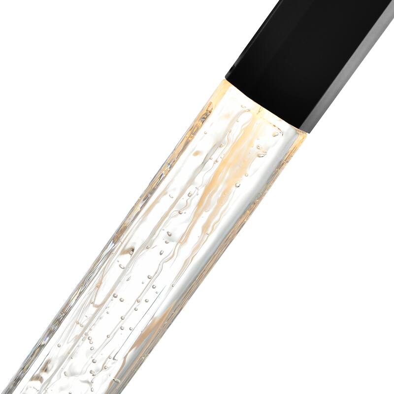 Greta Integrated LED 5in Black Mini Pendant with Handcrafted Glass