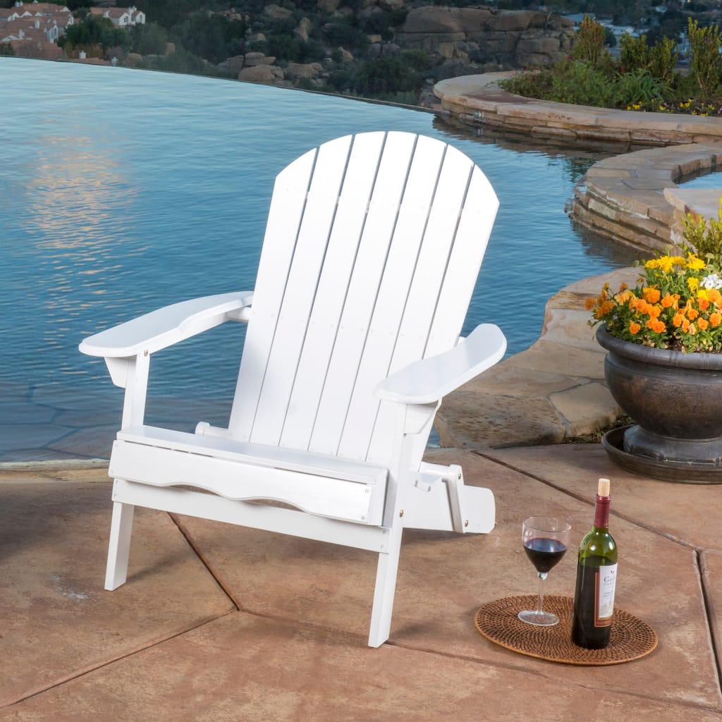 Wood Folding Adirondack Chair Patio Chair with Armrests, Modern Reception Chair Side Chair Leisure Chair