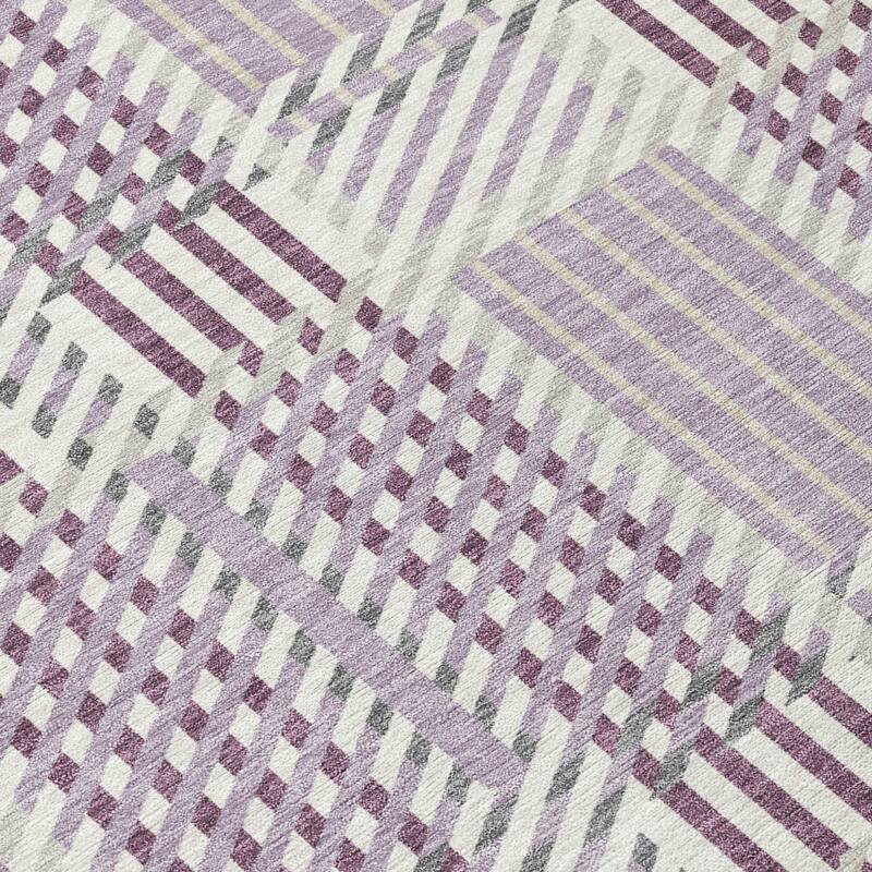 HomeRoots Plaid Transitional Rectangle Outdoor Rug