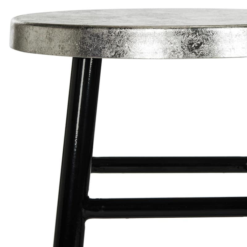 SAFAVIEH Verlene 24 Inch Silver Dipped Black / Silver Counter Stool - 13.5" x 13.5" x 24" - 14Wx14Dx24H