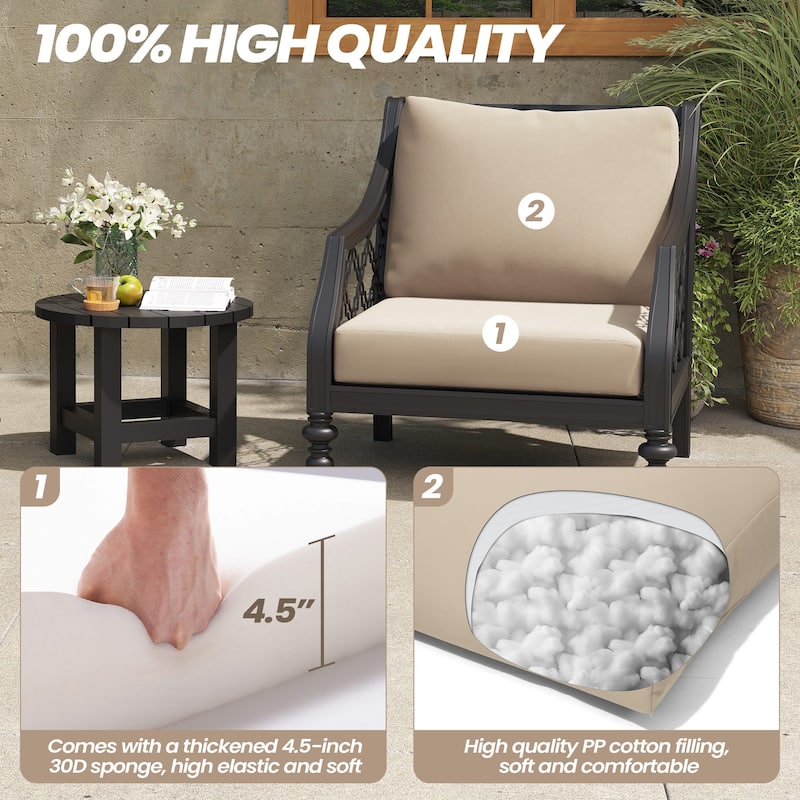 Outdoor Deep Seat Cushion Set Patio Furniture Cushions with Removable Cover for Chair Sofa Couch