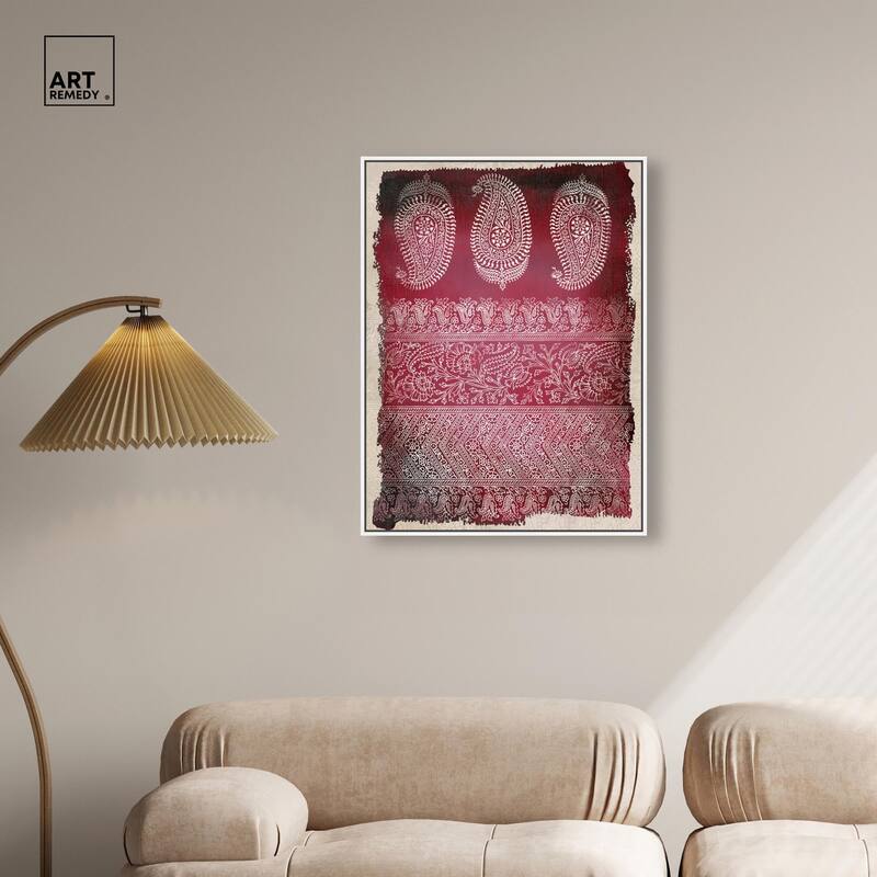 Burgundy Stamps Canvas by Art Remedy