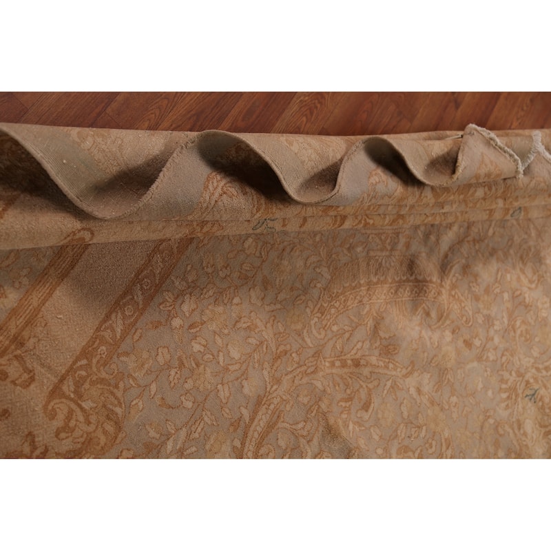 Kerman Persian Antique Large Rug Hand-Knotted Wool Carpet - 10'6"x 19'9"