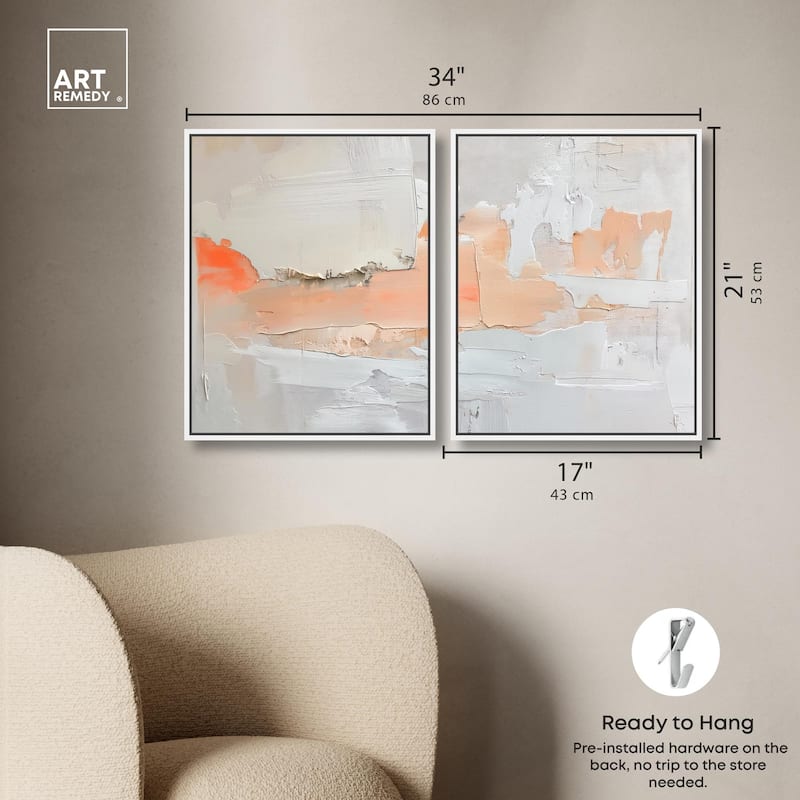 Orange Mist Halo Canvas Set of 2 by Art Remedy