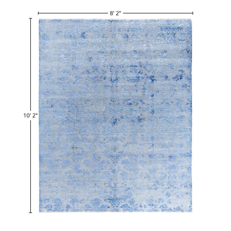Ikat One-of-a-Kind Hand-Knotted Area Rug, Gray - 8' 2" x 10' 2"