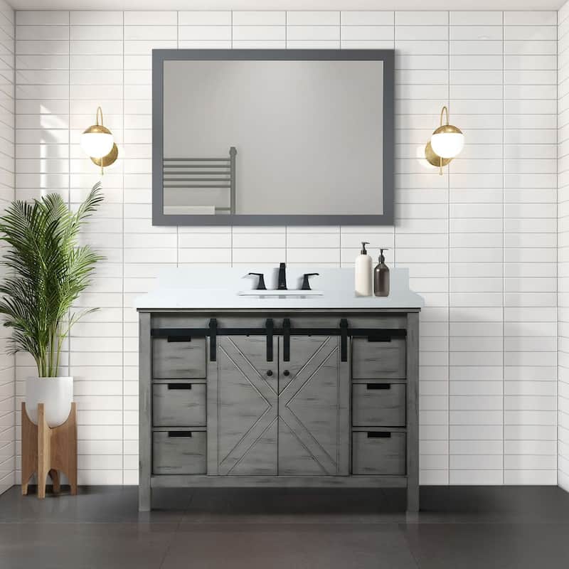 Marsyas Brown Bath Vanity, Cultured Marble Countertop and Mirrors