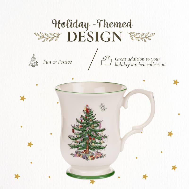Spode Christmas Tree Romantic Shape Footed Mug