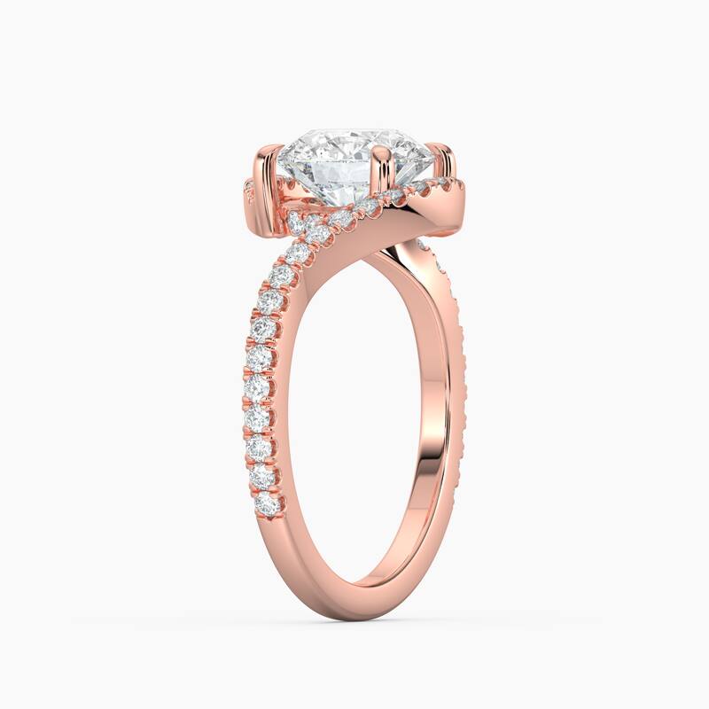Auriya 14k Gold Round Lab Grown Diamond Bypass Engagement Ring 1.00 to 5.00 ct. tw. (F-G, VS)