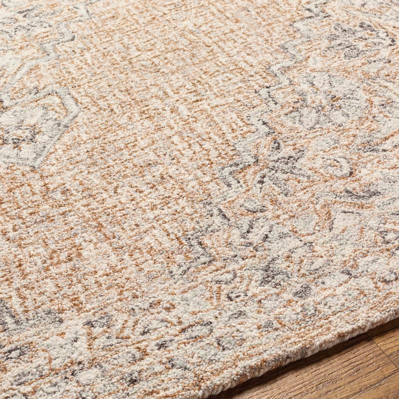 Pihu Handmade Traditional Medallion Wool Blend Area Rug