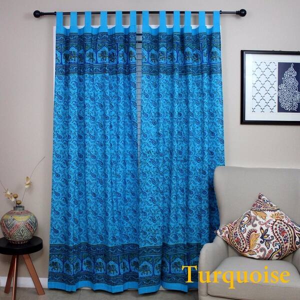 Shop Curtains For Living Room Paisley Elephant Cotton Tab