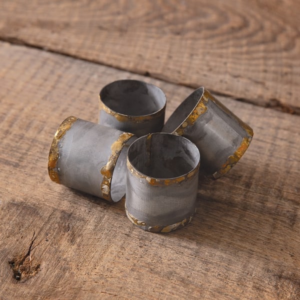 Set of Four Galvanized Gold Napkin Rings x On Sale