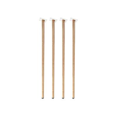 FM FURNITURE 28 Inch Round Steel Light Wood Slanted Furniture Legs (Set of 4)