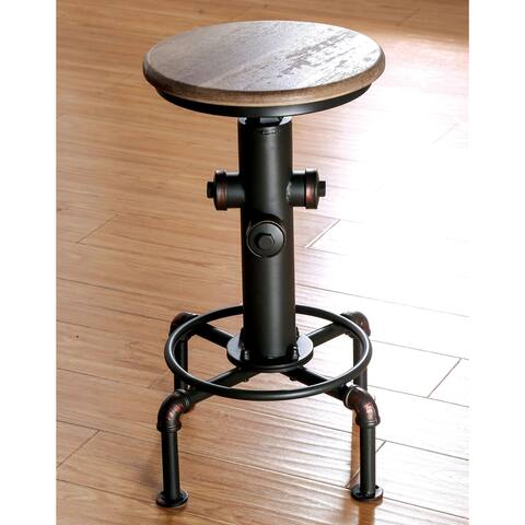 Furniture of America Cess Industrial Black Counter Stools (Set of 2)