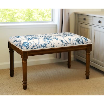 Navy Penoy Bench with Wood Stain Finish