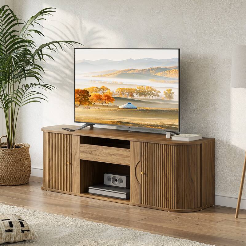 70" Mid-Century Modern Projector TV Stand, for TV or Ultra-Short Throw Projector - 70'' W × 15.7'' D × 23'' H