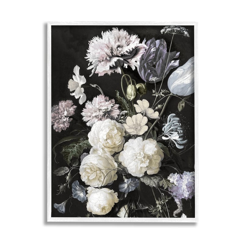 Stupell Classical Flower Arrangement Vintage Faded Tones Busy Florals Framed Wall Art