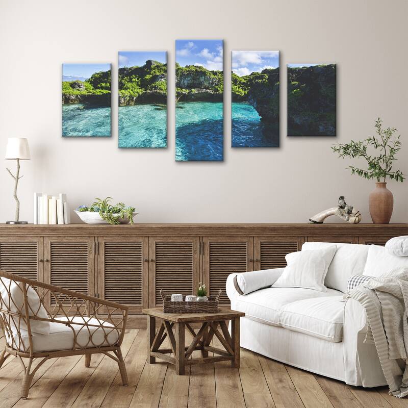 Ready2HangArt 'Seaglass' 5-Piece Wrapped Canvas Wall Art Set