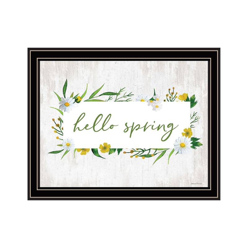 TrendyDecor4U Contemporary "Hello Spring" Framed Print Wall Art - Multi