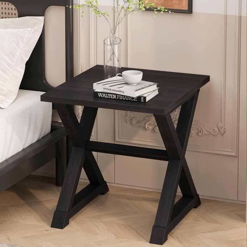 Square Transitional Accent Table, Multi-Functional End Table & Nightstand